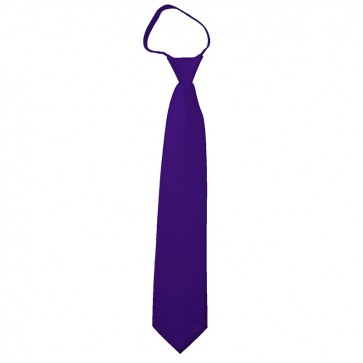 Solid Dark Purple Boys Zipper Ties Kids Neckties