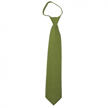Solid Olive Green Zipper Ties Mens Neckties