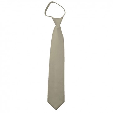 Solid Beige Boys Zipper Ties Kids Neckties