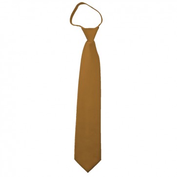 Solid Copper Boys Zipper Ties Kids Neckties