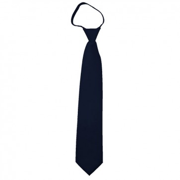 Solid Navy Boys Zipper Ties Kids Neckties