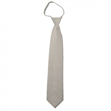 Solid Platinum Boys Zipper Ties Kids Neckties