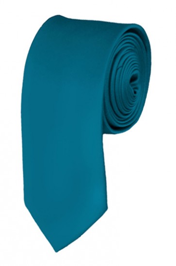 Skinny Oasis Blue Ties Solid Color 2 Inch Tie Mens Neckties