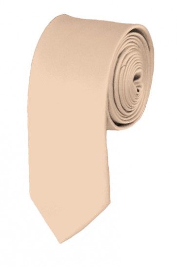 Skinny Peach Ties Solid Color 2 Inch Tie Mens Neckties