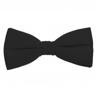 Black Bow Tie Solid Pre-tied Satin Mens Ties