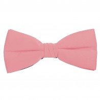 Pink Bow Tie Solid Pre-tied Satin Mens Ties