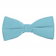 Sky Blue Bow Tie Solid Pre-tied Satin Mens Ties