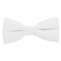 White Bow Tie Solid Pre-tied Satin Mens Ties
