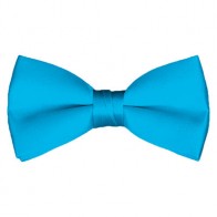 Solid Turquoise Blue Bow Tie Pre-tied Satin Mens Ties