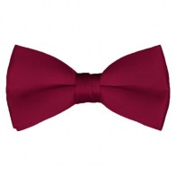 Solid Raspberry Bow Tie Pre-tied Satin Mens Ties