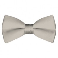 Solid Platinum Bow Tie Pre-tied Satin Mens Ties