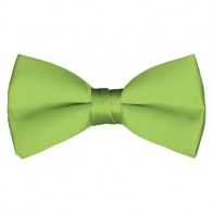 Solid Pear Green Bow Tie Pre-tied Satin Mens Ties