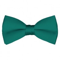 Solid Teal Green Bow Tie Pre-tied Satin Mens Ties