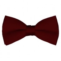 Solid Maroon Bow Tie Pre-tied Satin Mens Ties