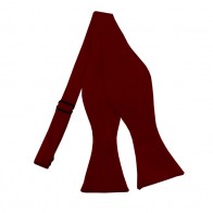 Solid Burgundy Self Tie Bow Tie Satin Mens Ties