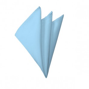 Solid Powder Blue Hanky Mens Handkerchief Pocket Square