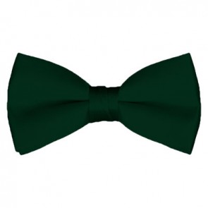 Solid Hunter Green Bow Tie Pre-tied Satin Mens Ties
