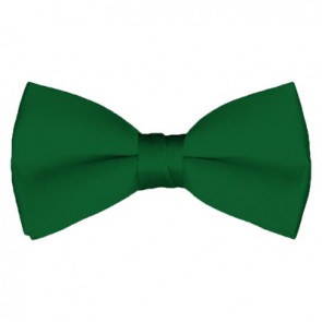 Solid Kelly Green Bow Tie Pre-tied Satin Mens Ties