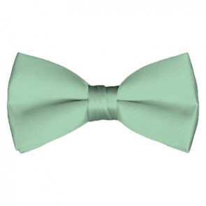 Solid Light Sage Bow Tie Pre-tied Satin Mens Ties