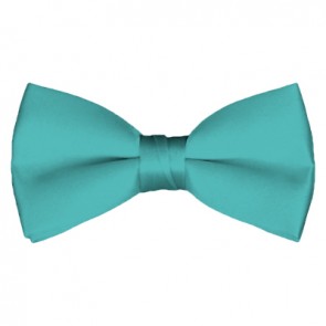 Solid Aqua Green Bow Tie Pre-tied Satin Mens Ties