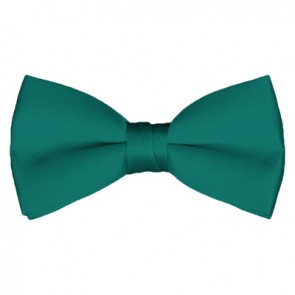 Solid Teal Green Bow Tie Pre-tied Satin Mens Ties