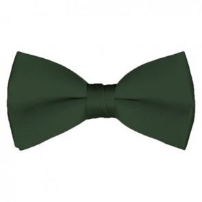 Solid Dark Olive Bow Tie Pre-tied Satin Mens Ties
