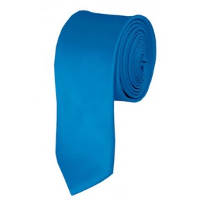 Skinny Peacock Blue Ties Solid Color 2 Inch Tie Mens Neckties