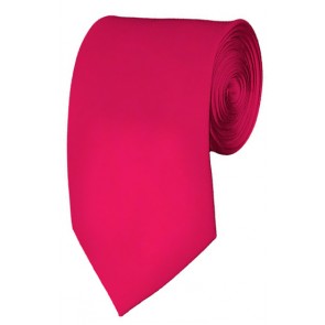 Slim Fuchsia Necktie 2.75 Inch Ties Mens Solid Color Neckties