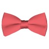 Solid Coral Rose Bow Tie Pre-tied Satin Mens Ties