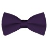 Solid Eggplant Bow Tie Pre-tied Satin Mens Ties