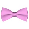Solid Pink Bow Tie Pre-tied Satin Mens Ties