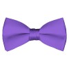 Solid Purple Bow Tie Pre-tied Satin Mens Ties