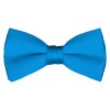 Solid Peacock Blue Bow Tie Pre-tied Satin Mens Ties