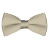 Solid Beige Bow Tie Pre-tied Satin Mens Ties