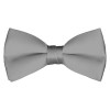 Solid Silver Bow Tie Pre-tied Satin Mens Ties