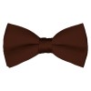 Solid Brown Bow Tie Pre-tied Satin Mens Ties