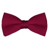 Solid Raspberry Bow Tie Pre-tied Satin Mens Ties