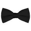 Solid Black Bow Tie Pre-tied Satin Mens Ties