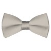 Solid Platinum Bow Tie Pre-tied Satin Mens Ties