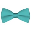 Solid Aqua Green Bow Tie Pre-tied Satin Mens Ties