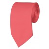 Slim Coral Rose Necktie 2.75 Inch Ties Mens Solid Color Neckties