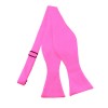 Solid Hot Pink Self Tie Bow Tie Satin Mens Ties