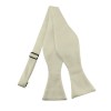 Solid Cream Self Tie Bow Tie Satin Mens Ties