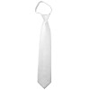 Solid White Boys Zipper Ties Kids Neckties